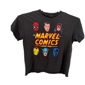 Marvel T-Shirt Mens XL Black Marvel Comics Since 1939 Graphic Tee Faded Style